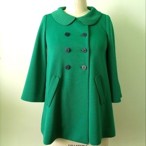 Original MODCLOTH Bea & Dot "Frolic With Me" Swing Pea Coat Medium 10 12 14